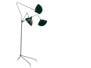 Lampadaire trois bras, design moderne, Serge Mouille