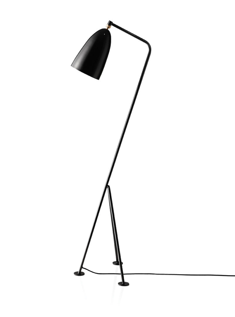 Grasshopper floor light, black, Greta Grossman, Gubi