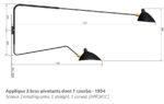 Masse, Wandleuchte 2 schwenkbare Arme (1 gebogen), Serge Mouille