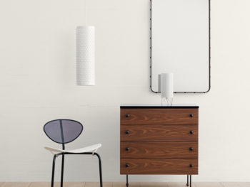 Chest of drawers Serie 62, Greta Grossman, Nagasaki chair, Matégot, Adnet mirror, Pedrera lamps, Gubi