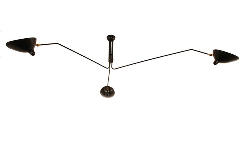 Rotating ceiling light 3 arms, Serge Mouille.