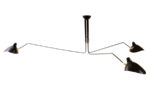 Rotating ceiling light 3 arms, Serge Mouille. Plafonnier 3 bras pivotants