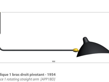 Masse Wandleuchte 1 schwenkbarer Arm, Serge Mouille