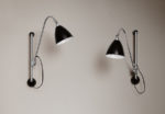 Pair of wall light BL5, chrome with black shade, Bestlite, Gubi