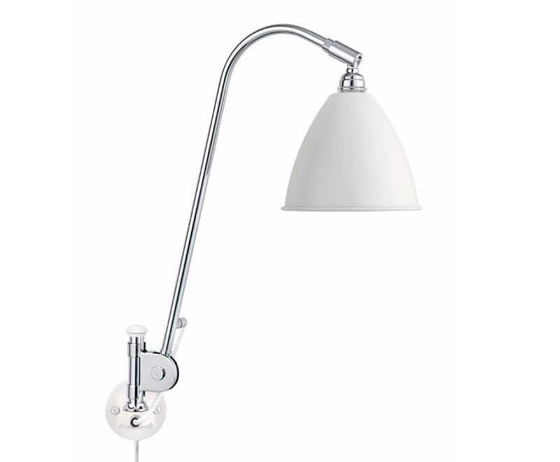 Wall light BL6, chrome with matt white shade, Bestlite, Gubi