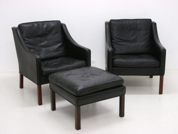 Fauteuils BM 2207 et repose-pieds, Borge Mogensen, Fredericia