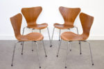 4 Serie 7 chairs, Arne Jacobsen, Fritz Hansen, 1955