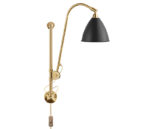 Wall lamp BL5, brass with charcoal black shade, Bestlite, Gubi
