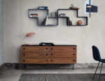 Dresser 6, serie 62, Cobra lamp, Greta Grossman and Dedal shelves, Matégot, Gubi