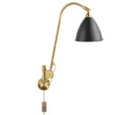 Wall lamp BL6, brass with charcoal black shade, Bestlite, Gubi