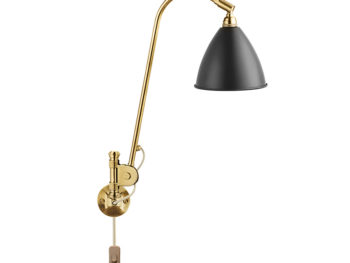 Wall lamp BL6, brass with charcoal black shade, Bestlite, Gubi
