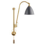 Wall lamp BL5, brass with grey shade, Bestlite, Gubi