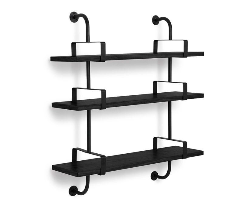 Demon shelves, 3 shelves, 95 cm, black, Mathieu Matégot, Gubi