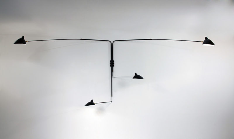 Rotating sconce with 4 arms, Serge Mouille