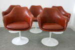 Tulip armchairs with leather upholstery, Eero Saarinen, Knoll