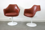 Fauteuils tulipe en cuir, Eero Saarinen, Knoll