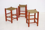 3 vintage stools in the style of Charlotte Perriand