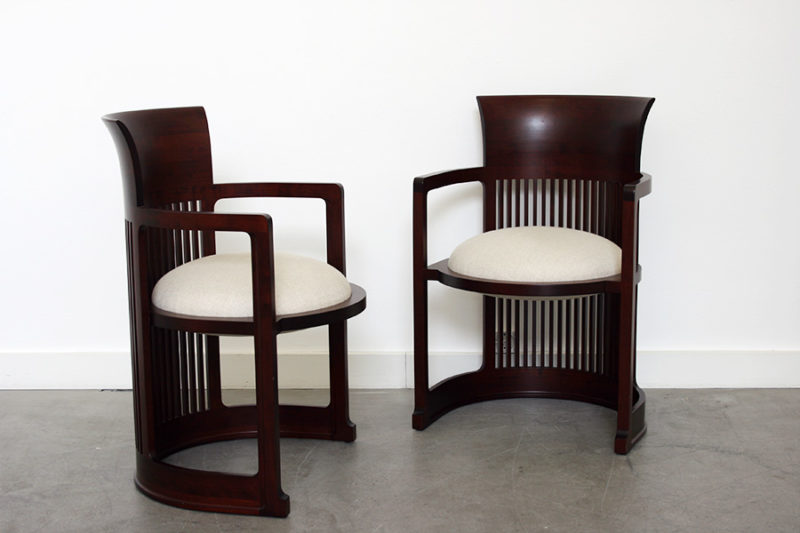 Paire de Barrel Chair, Frank Lloyd Wright, Cassina