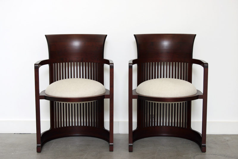 Paire de Barrel Chair, Frank Lloyd Wright, Cassina