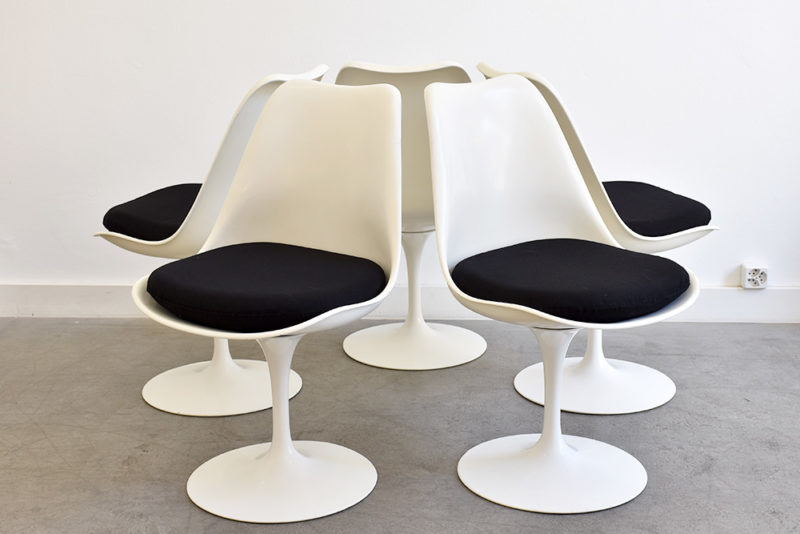 5 chaises tulipe, Eero Saarinen, Knoll