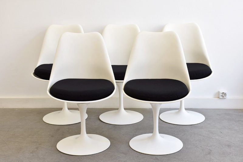 5 chaises tulipe, Eero Saarinen, Knoll