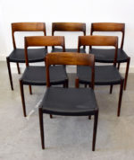 6 rosewood chairs 77, Niels O. Møller, J.L. Moller