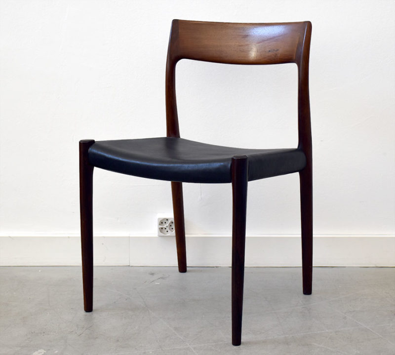 6 rosewood chairs 77, Niels O. Møller, J.L. Moller