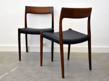 6 chaises 77 en palissandre, Niels Møller, J.L. Moller