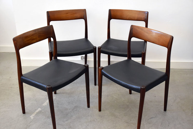 6 rosewood chairs 77, Niels O. Møller, J.L. Moller