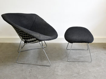 Big Diamond Sessel und Fußstütze von Harry Bertoia für Knoll, 1952.