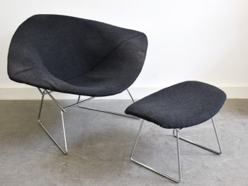 Big Diamond Sessel und Fußstütze von Harry Bertoia für Knoll, 1952.