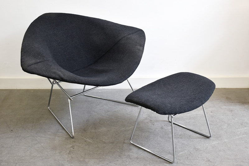 Fauteuil Grand Diamant et repose pied, Harry Bertoia, Knoll, 1952