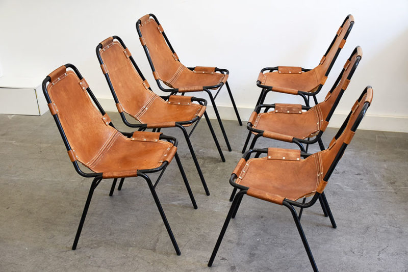 Suite de 6 chaises Les Arcs, Charlotte Perriand, ca. 1960.