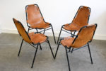 Set of 6 Les Arcs chairs, Charlotte Perriand, ca. 1960.