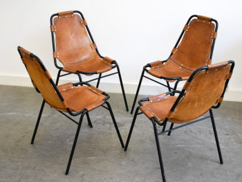 Set of 6 Les Arcs chairs, Charlotte Perriand, ca. 1960.