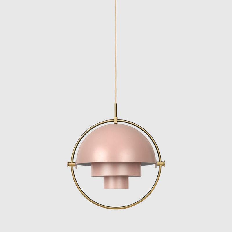 Suspension Multi-lite, Louis Weisdorf, Gubi. Rose dust / Laiton