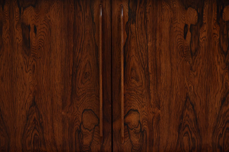 Bow-front rosewood sideboard, design Arne Vodder, H.P. Hansen, ca. 1960.