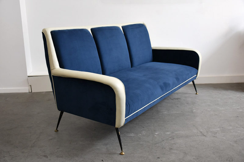 3-Sitzer Sofa in der Art von Gio Ponti, italienisches Design aus den 50er Jahren