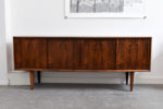 Bow-front rosewood sideboard, design Arne Vodder, H.P. Hansen, ca. 1960.