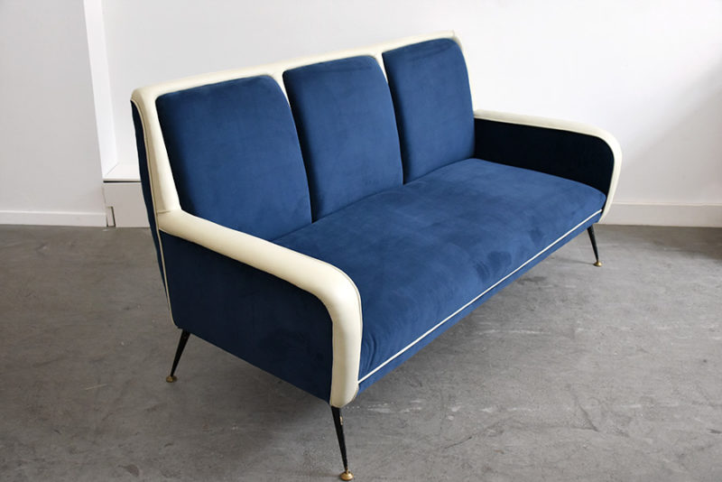 3-Sitzer Sofa in der Art von Gio Ponti, italienisches Design aus den 50er Jahren