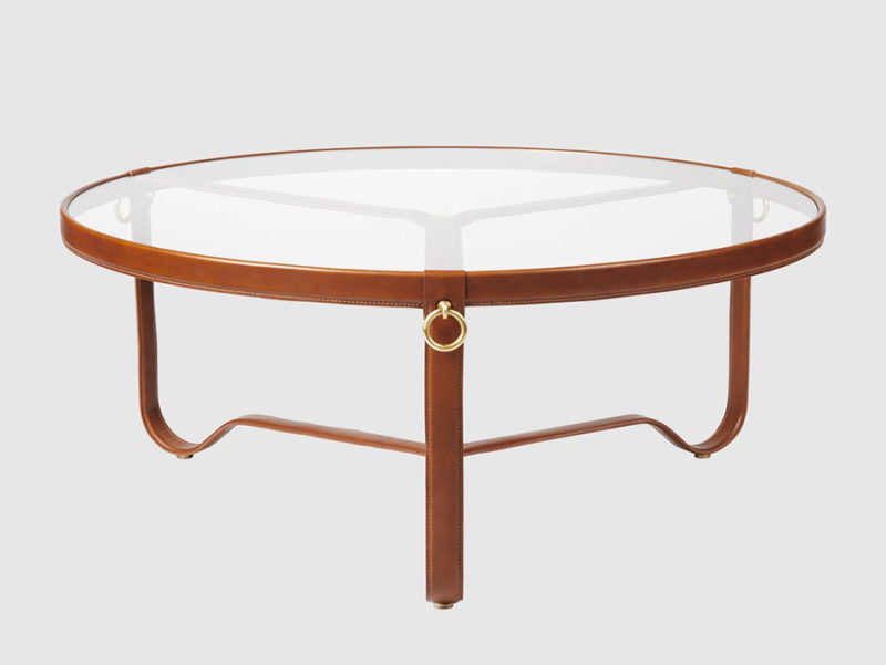 Table Circulaire, cognac, ø100 cm, Jacques Adnet, Gubi