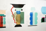 Sérigraphie de Ettore Sottsass pour Kalos, 1986, vases Memphis