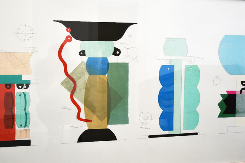 Siebdruck von Ettore Sottsass, Kalos Arti, 1986, Memphis Vasen