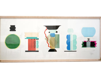 Silkscreen print by Ettore Sottsass, Kalos Arti, 1986, Memphis vases